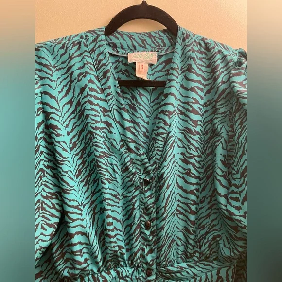 Vintage French 80s Herle Folle Paris Animal Tiger Print Dress - Picture 4 of 8